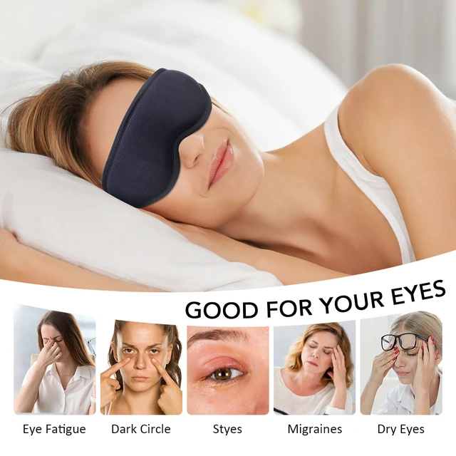 3D Electric Steam Eye Mask Breathable Light Blocking Sleeping Eyes Cover Constant Temperature Hot Compress 3-Level Massage Shade 4