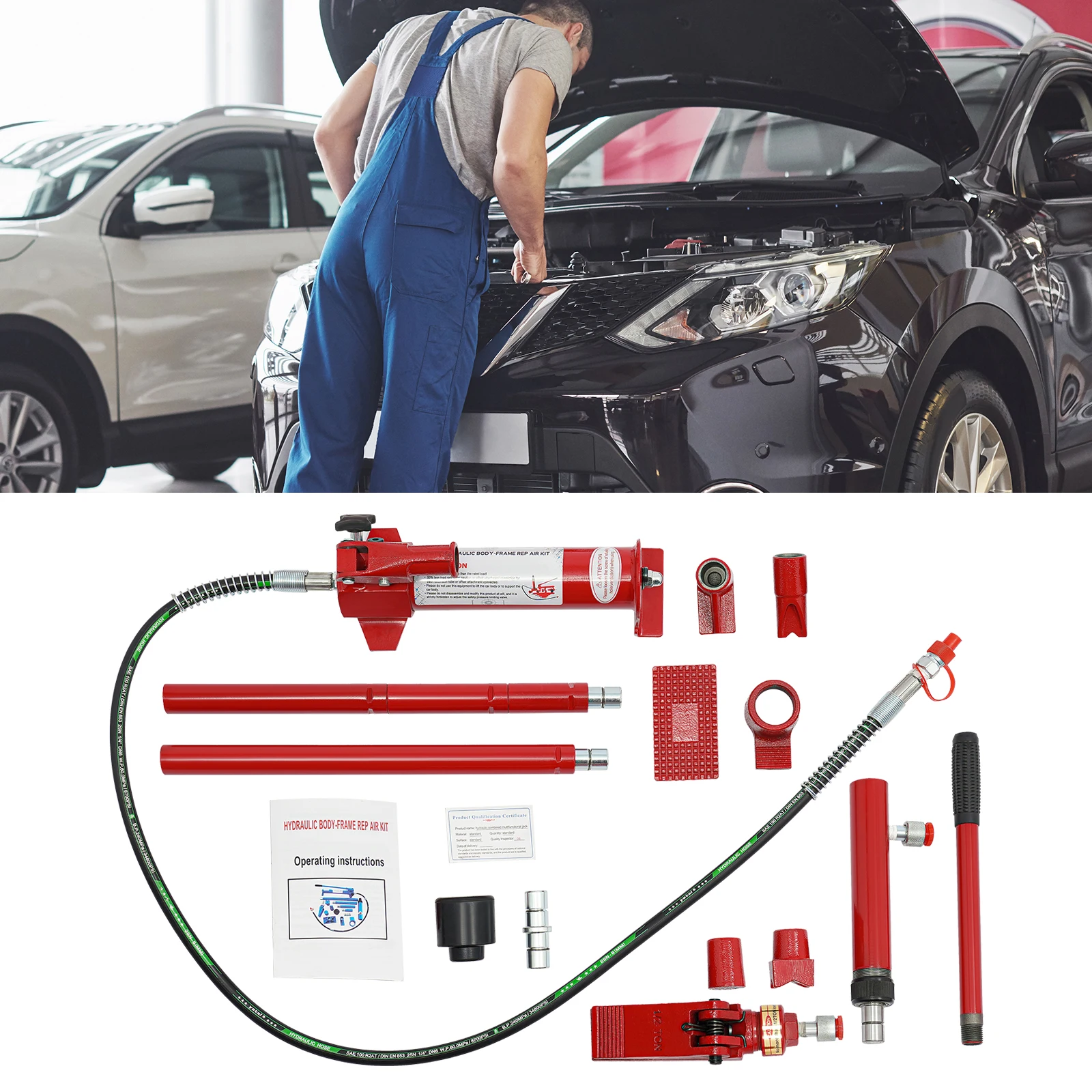 8818,49 lbs Load Hydraulic Jack Kit 4T Weight Car Jack Kit Hydraulic Power Auto Repair Jack für Auto Repair Shop Workshop – Detail 15