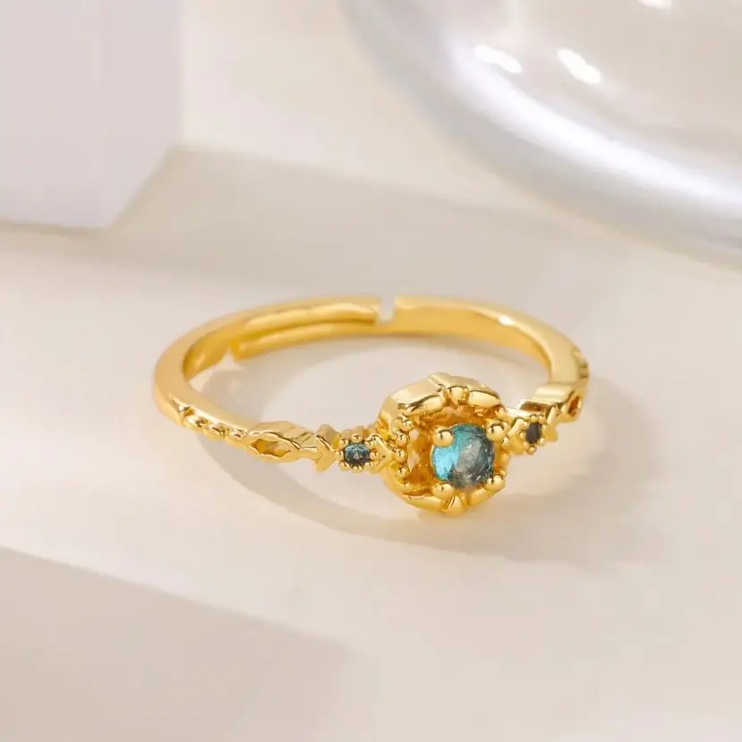 Zircon Rings For Women Gold Stainless Steel