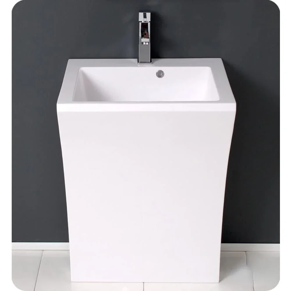 23 inch White Pedestal Sink bathroom wash basin 4