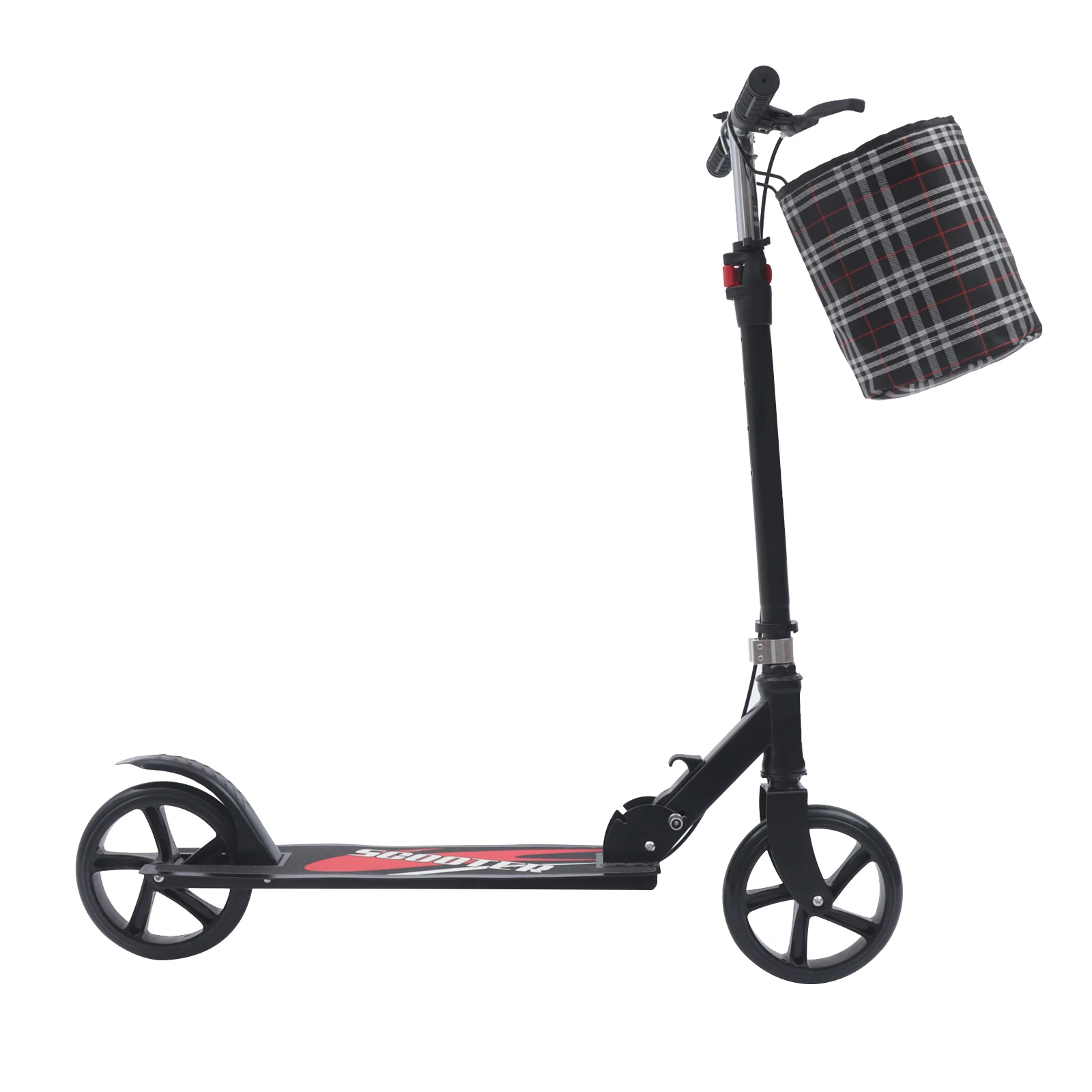 Faltbarer Roller für Kinder und Erwachsene, 2-Rad-Roller, Stadt-Arbeitsroller, Campus-Fußroller, Belastung 330,69 Pfund, mit Korb – Detail 5