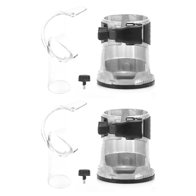 

2X Plunge Router Base Trimming Machine Milling Woodworking Slotting Machine Dust Cover For Makita 65Mm Electric Trimmer