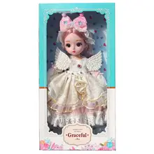 

30cm BJD Doll Graceful Removable Joints Loli Toy Ball Jointed Princess Doll with Clothes Shoes Wig Makeup for Children