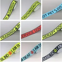 DHK 50yards Caution Do Not Pet Service Dog Blind Deaf Diabetic Printed Grosgrain Ribbon Collar DIY Sewing Craft S2607