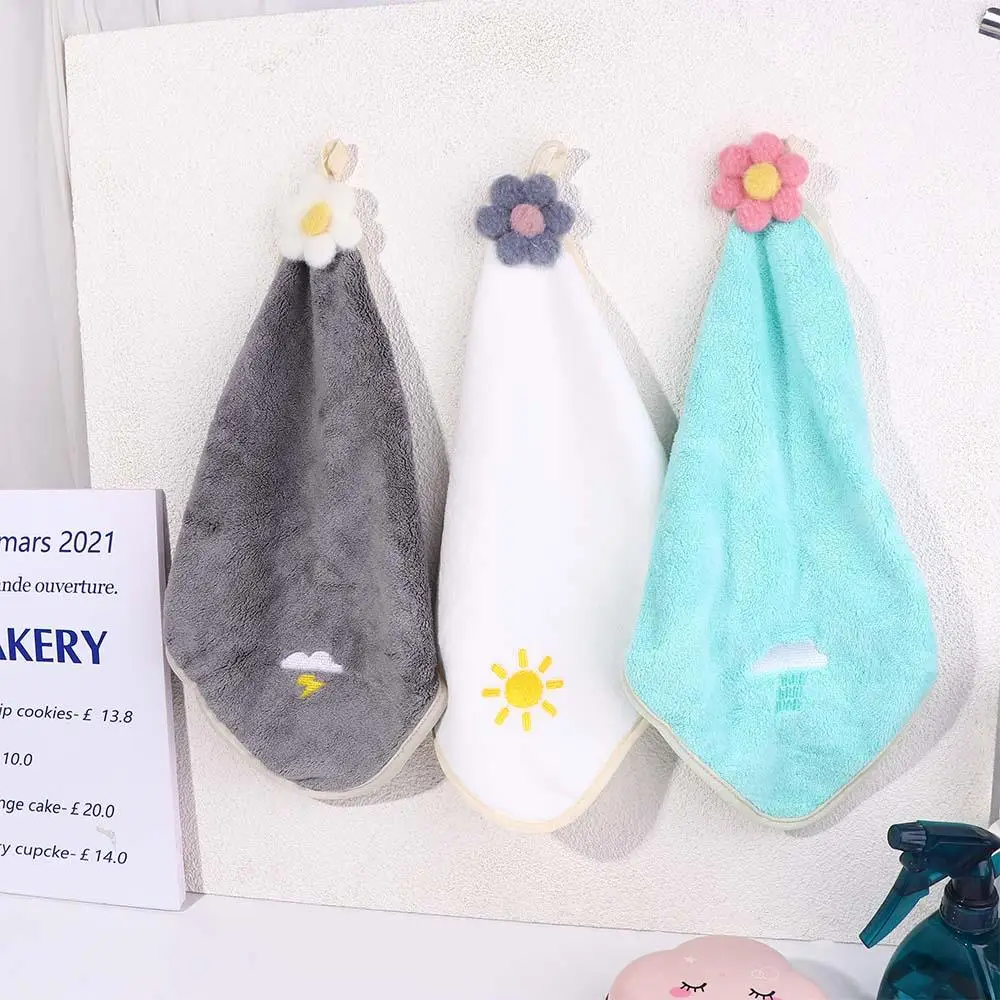 Hanging Flower Kitchen Wipe Kitchen Rags Microfiber Bathroom Kitchen Cleaning Kitchen Towels Hand Towel Handkerchief Dishcloths