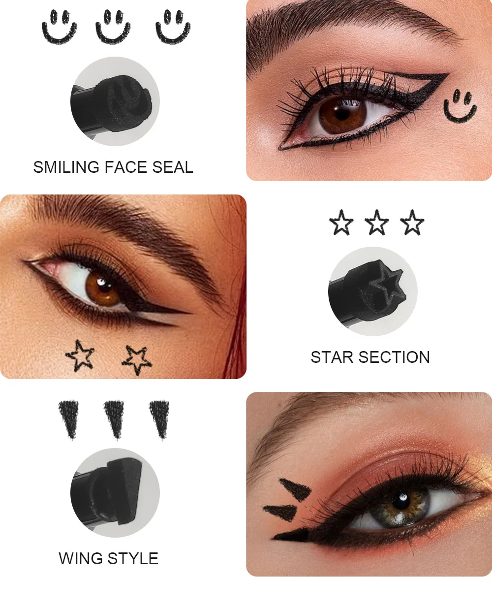 Waterproof Liquid Eyeliner Set Double Ended Stamp Makeup Kit_voghion.com