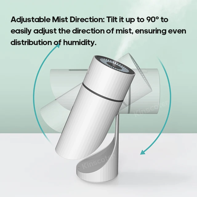 260ML Wireless Air Humidifier USB Aromatherapy Diffuser 1000mAh Rechargeable Battery Ultrasonic Cool Mist Maker Quiet Fogger 3