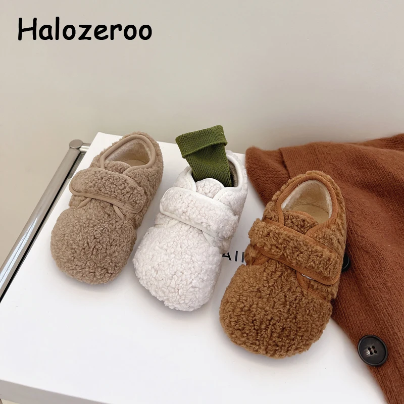 

Winter Kids Fur Shoes Children Brand Casual Shoes Toddler Dress Ballet Falts Baby Girls Fashion Moccasin Boys Slip On Loafers