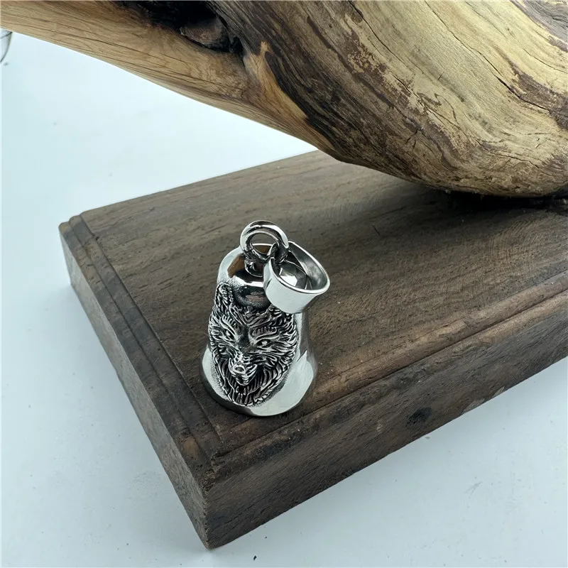 Vikings Wolf Necklace 316L Stainless Steel Jewelry Punk Biker Polishing Bell Man Pendant 3