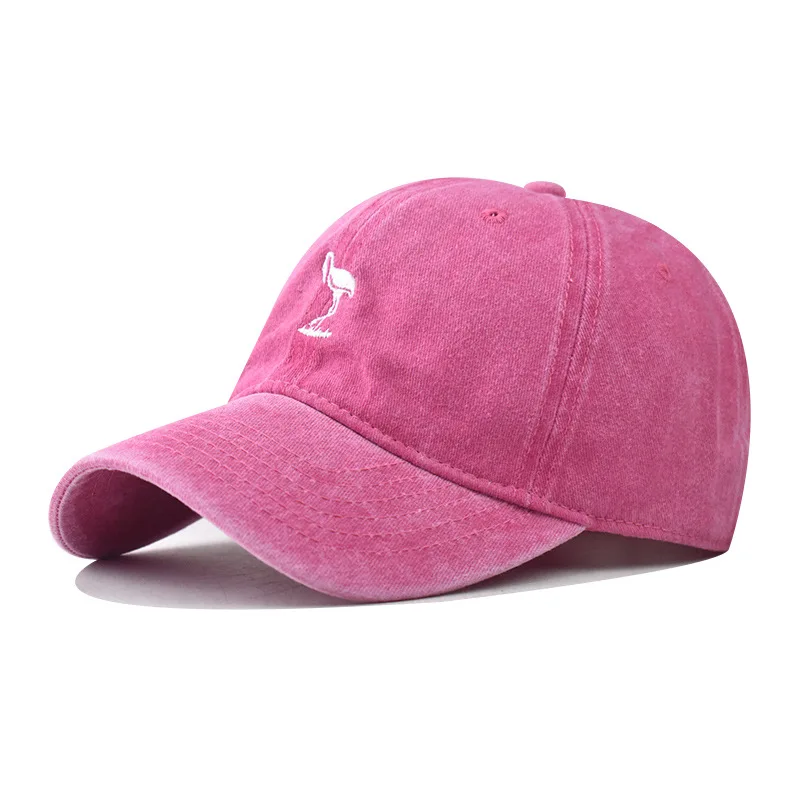 Flamingo Embroidered Cotton Baseball Caps Women Men Summer Anti-Sun Peaked Unisex Trucker Gorras Hip Hop Beach Fishing Sun Hat