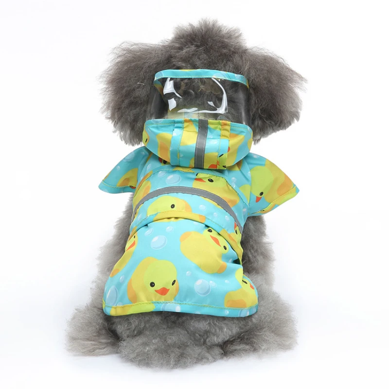 Four-legged Raincoat With Hood For Dogs