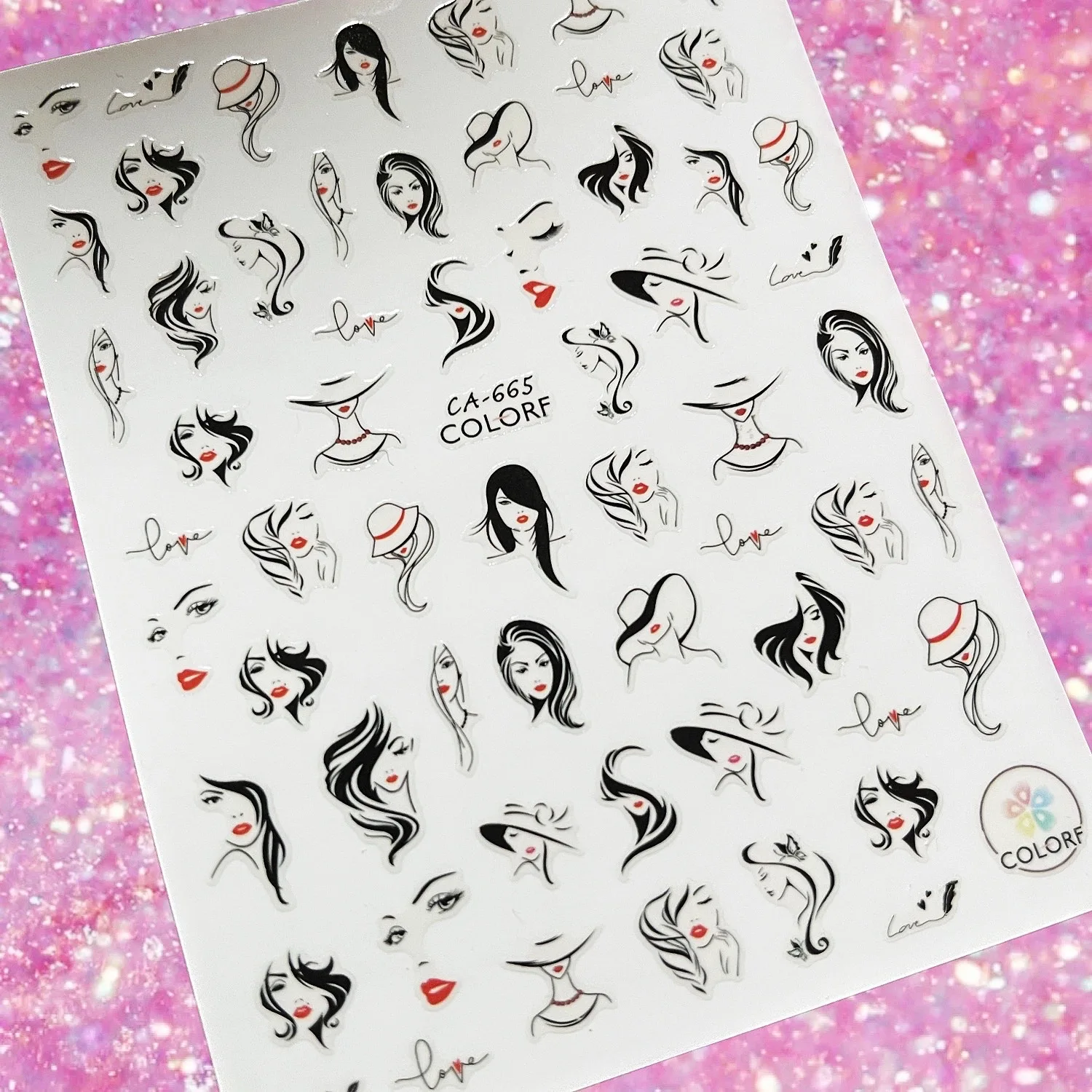 

1 sheet 3D Nail Stickers Beauty Sexy lady Line graphics Nail Art Stickers Decal Template diy nail tool decorations