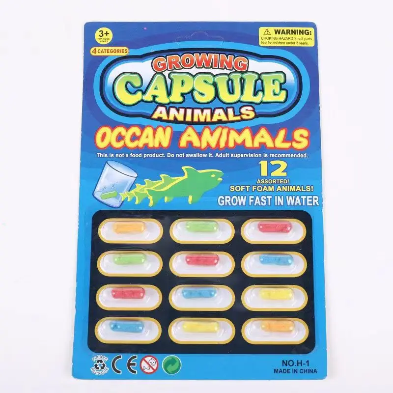 Toy Children Water Swelling Capsule Dinosaur Marine Creatures 12pcs Creative Novel Puzzle Toy Children Play Interest Cultivation children toys surprise capsule egg toy