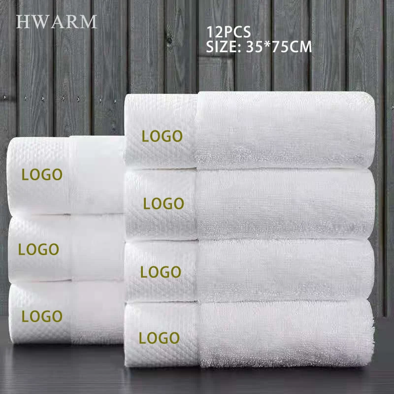 White Cotton Towel Bath Kerchief Comrade Beauty Parlor Hotel Extra Thick Spiral Gift Party Favors Decoration