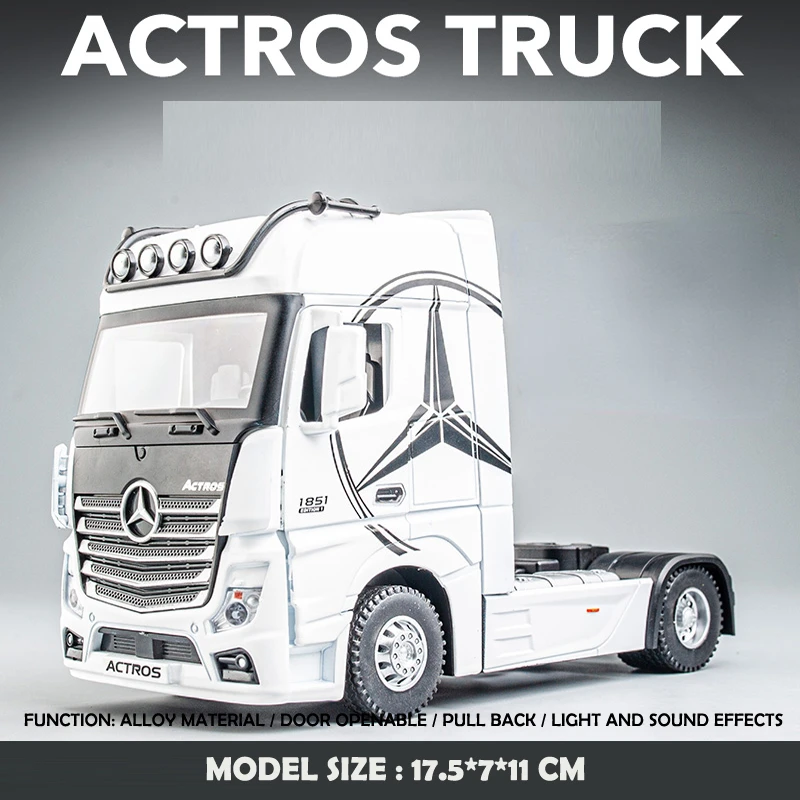 1:36 Mercedes-Benz ACTROS Simulation Alloy Truck Head Model with