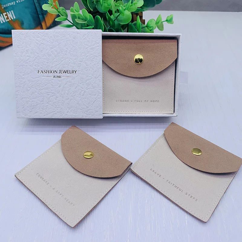 

Suede Microfiber Flap Pouch Two Colours Fitted Snap Pouch Jewellery Pouch Necklace Earrings Dust Bag Envelope Bag