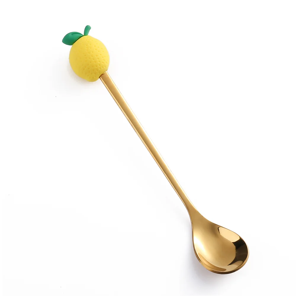 Mini Dessert Spoon Stainless Steel Spoon Fork Ice Cream Coffee Stirring Spoons Teaspoon Donut Fruit Fork Kitchen Flatware