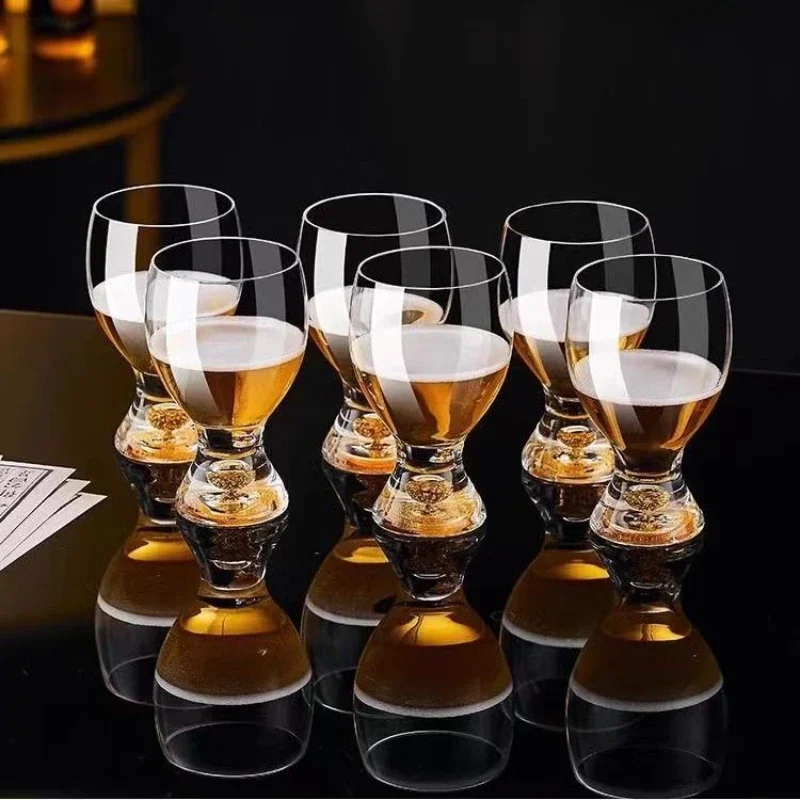 High-grade craft brewing wheat root beer cups home creative cold drink cups juice cups wine cups creative gold foil beer cups