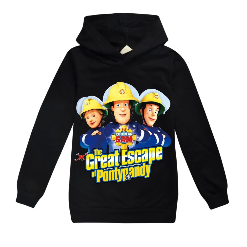 

Fireman Sam Print Boys Girls Hoodies Spring Autumn Outerwear Kids Hooded Sweatshirt Clothes Children Long Sleeve Pullover Top