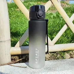Large Capacity Portable Sports Water Bottle - 1 Liter, Ideal for Outdoor Travel & Fitness (Black)