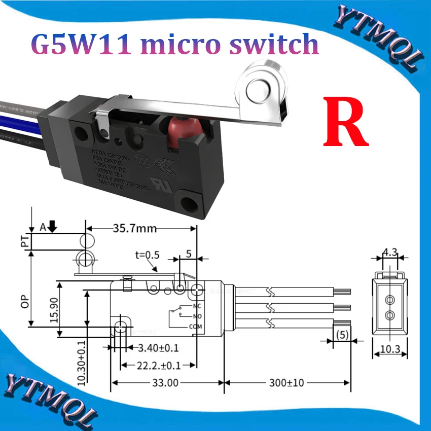 1Pcs 방수 마이크로 스위치 G5W11 높은 이동 제한 감지 스위치, 충전 총 긴 버튼