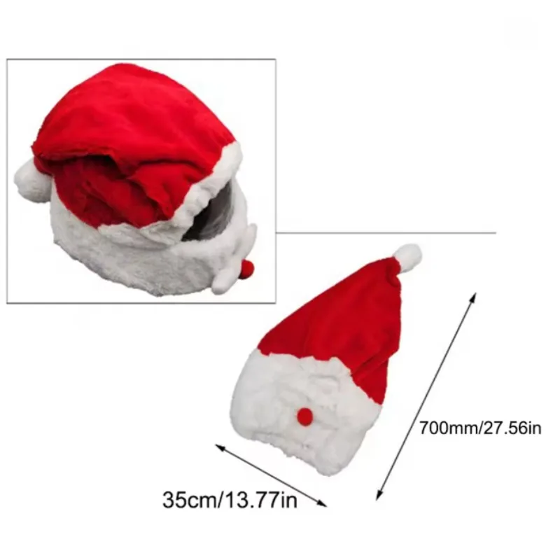 Helmet Protection, Cartoon Plush Suit for Motorcycle Full Face Protection, Christmas Hat Decoration Cap (excluding Helmet)