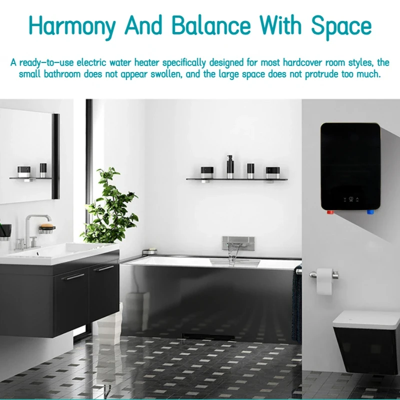 8500W Electric Tankless Water Heater - Instant Hot Water, LCD Display, For Home Kitchen/Bathroom - View #8