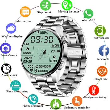 LIGE Smart Watch Moda Bluetooth Chiama IP67 Impermeabile di lusso in acciaio inossidabile Sport Fitness Uomo Orologi intelligenti per Android IOS