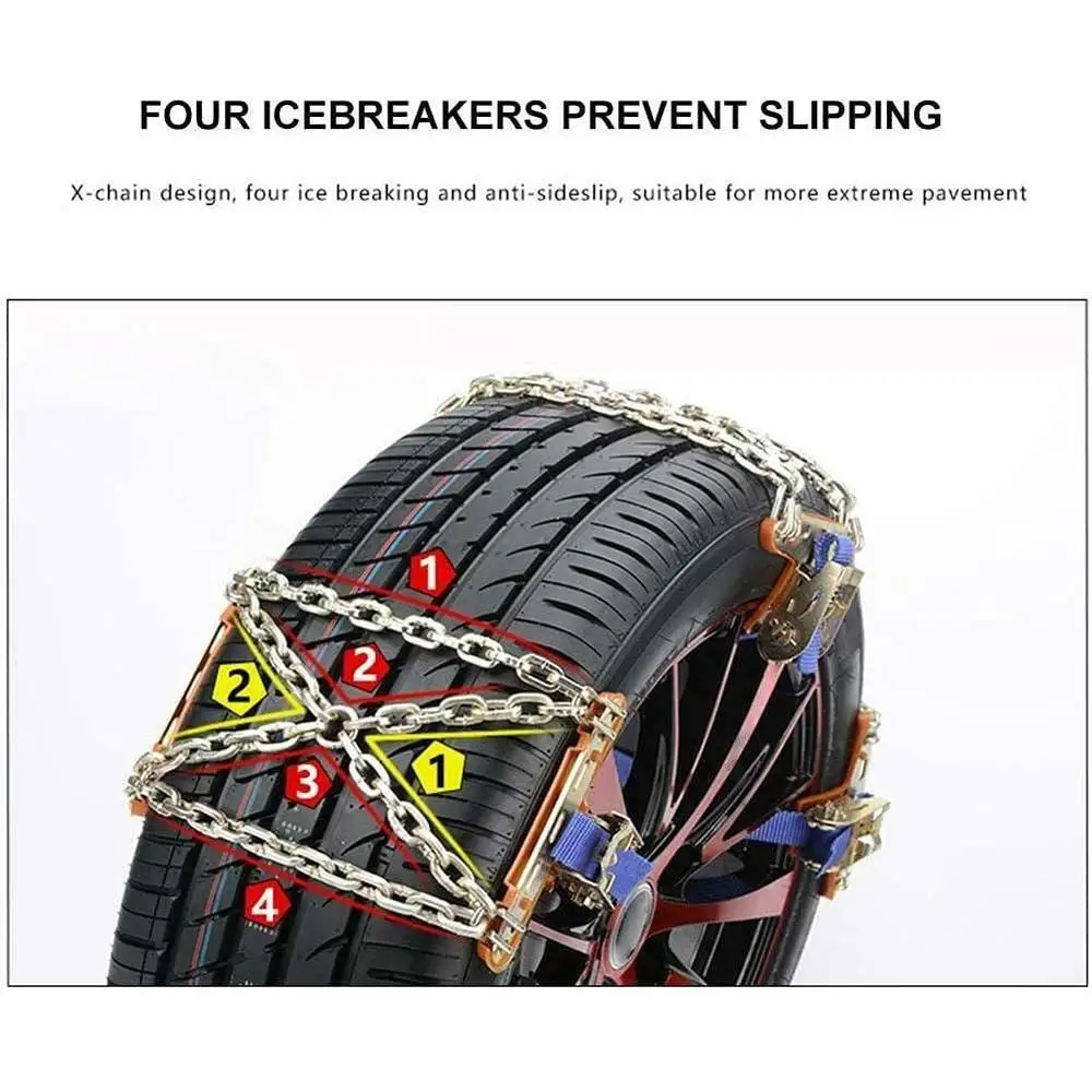 Universal Car Wheel Tire Snow Ice Chains Winter Anti-skid Chains for Ice Snow Mud Road Safe SUV Wheel