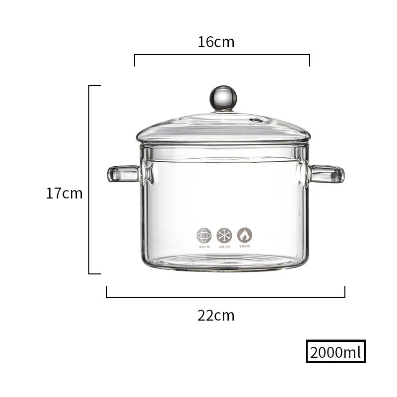 Juegos de ollas para cocinar, olla de sopa transparente de Gas resistente a  altas temperaturas de vidrio de borosilicato de fuego directo, multifunción  - AliExpress