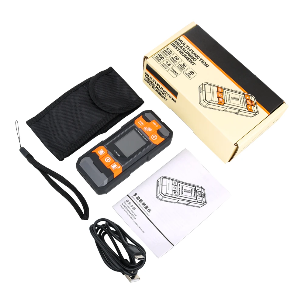 GVDA Metal Detector Laser distance meter Rangefinder Wall Scanner Copper AC Wiring Wood Finder Wires Depth Tracker Tape Measure 6