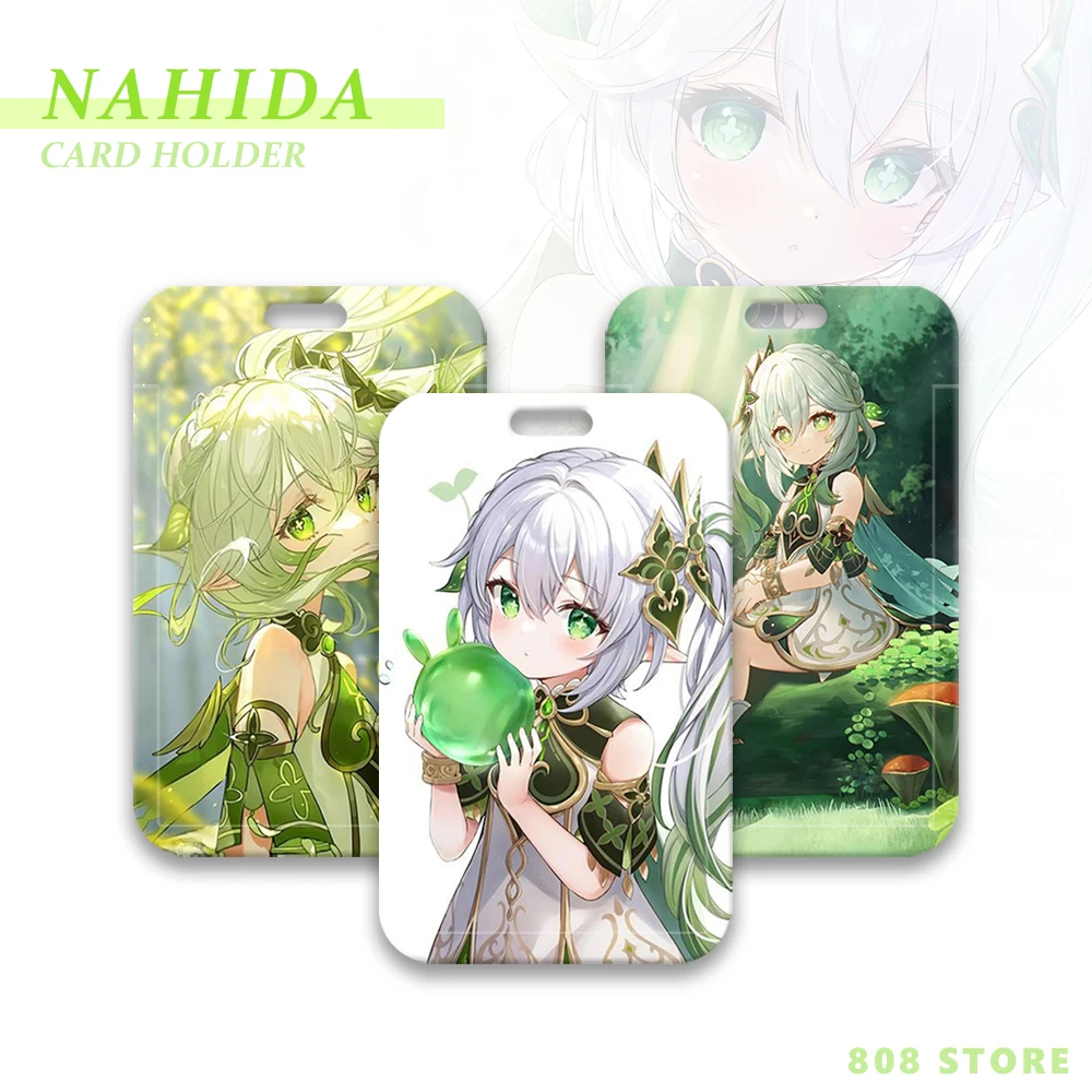Game Genshin Impact New Card Holder Hot Characters Nahida Student Staff ID Passport Bank Protective ABS Plastic HD Printing colorful employee plastic id card holder name tag lanyard neck strap staff work card office stationery supplies