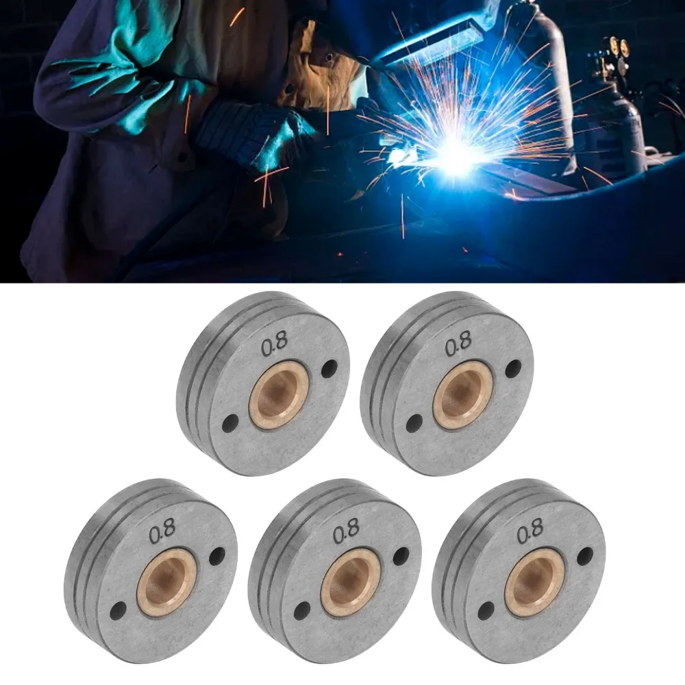 5PCS 스틸 베어링 와이어 피더 휠 0.8-1.0mm 그루브 더블 드라이브 용접 와이어 가이드 롤러(BINZEl 15AK 24KD 36KD용)