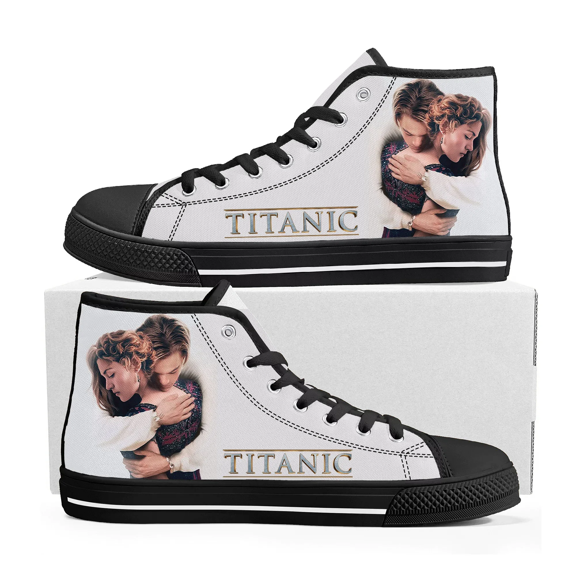 titanic classic movie High Top High Quality Sneakers Mens Womens Teenager Canvas Sneaker Casual Custom Made Shoes Customize Shoe
