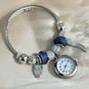 Cross-border Gold Bracelet Watch Adjustable opening Alloy bracelet Quartz Watch Beaded Small flower bracelet Watch 6