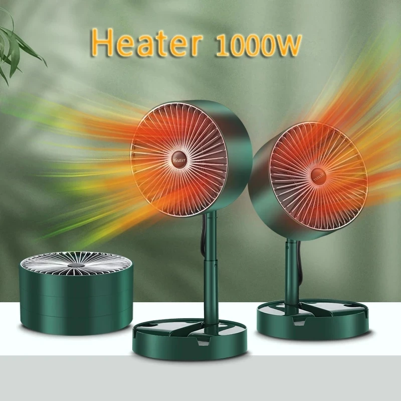 

Foldable Heaters Electric Fan Home Heaters 1000W PTC Heating for Bedroom Office Space 2 Gears Heater Portable