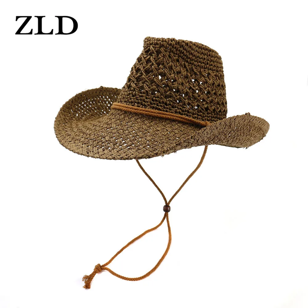 ZLD Женская и мужская соломенная шляпа в западном стиле |