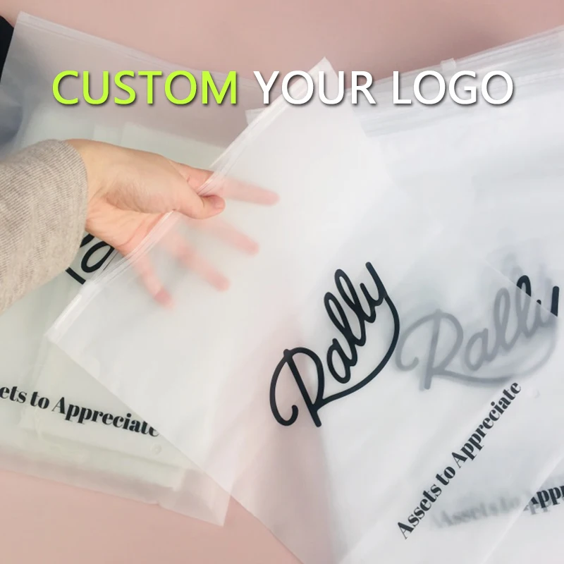 custom logo clothes plastic bag customized zip lock bag Garment bags Frosted Slider Seal Zip Lock Plastic Bags T-shirt packaging