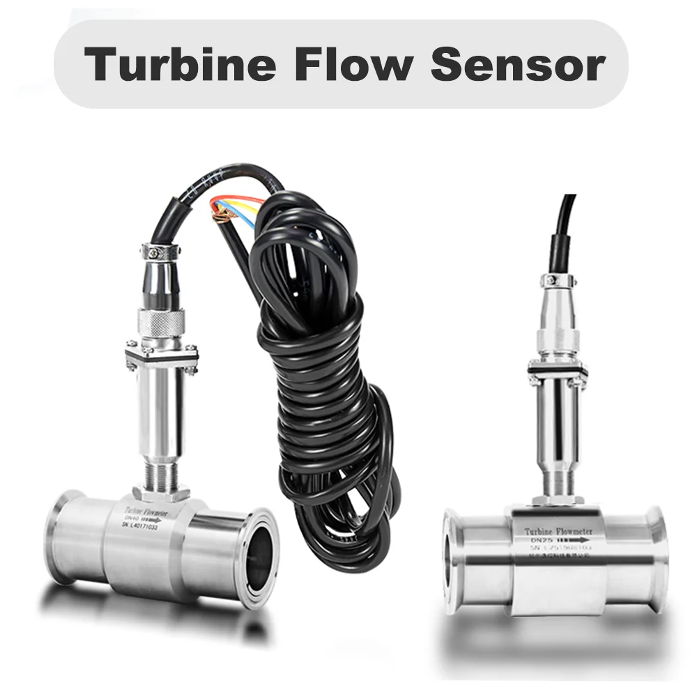 LWGY Turbine Sanitary Type Flow Meter Food Beverage Industry Liquid Alcohol Milk Turbine Flow Meter Tri Clamp 1''