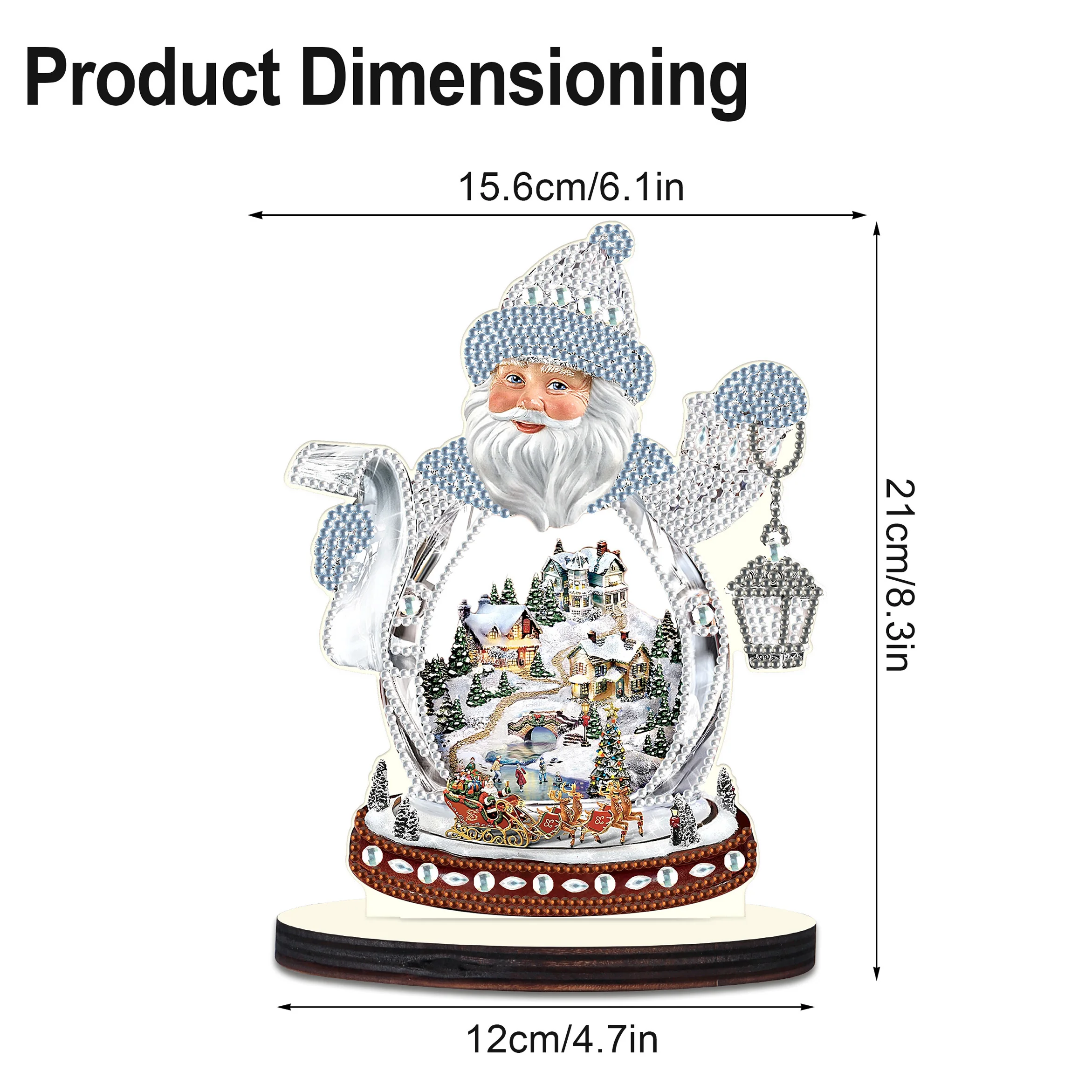 Snow White Santa Claus 5D DIY special shape diamond art desktop ornament set DIY decoration home Christmas desktop decorations