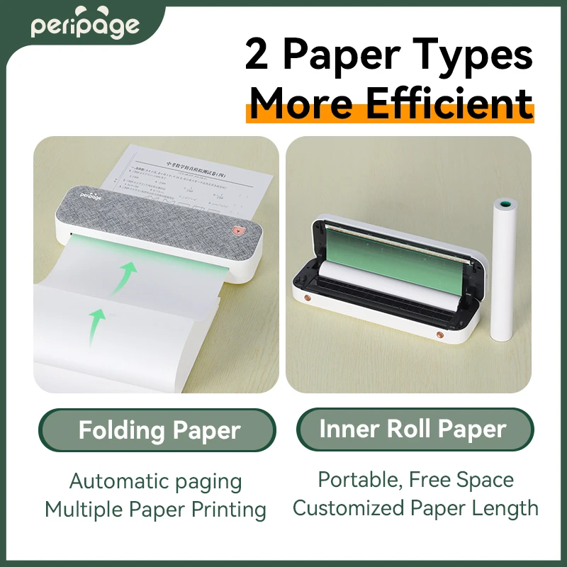 Peripage A4 Paper Printer Direct Thermal Transfer Wirless Printer Support 2''/3''/4'' Paper Width Printing PDF File, Size: 265, Blue