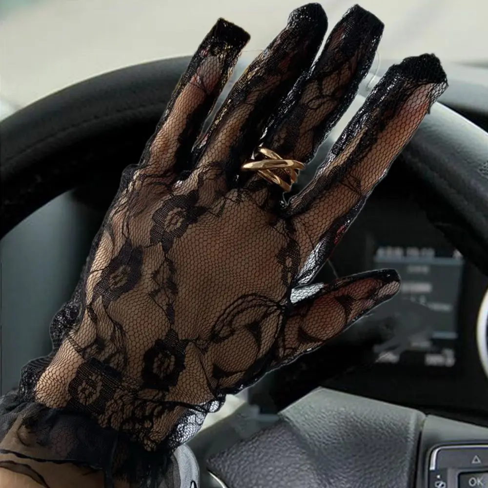 

Riding Sunscreen Lace Summer Sexy Driving Gloves Breathable Short Gloves Women Gloves Mittens Lace Gloves