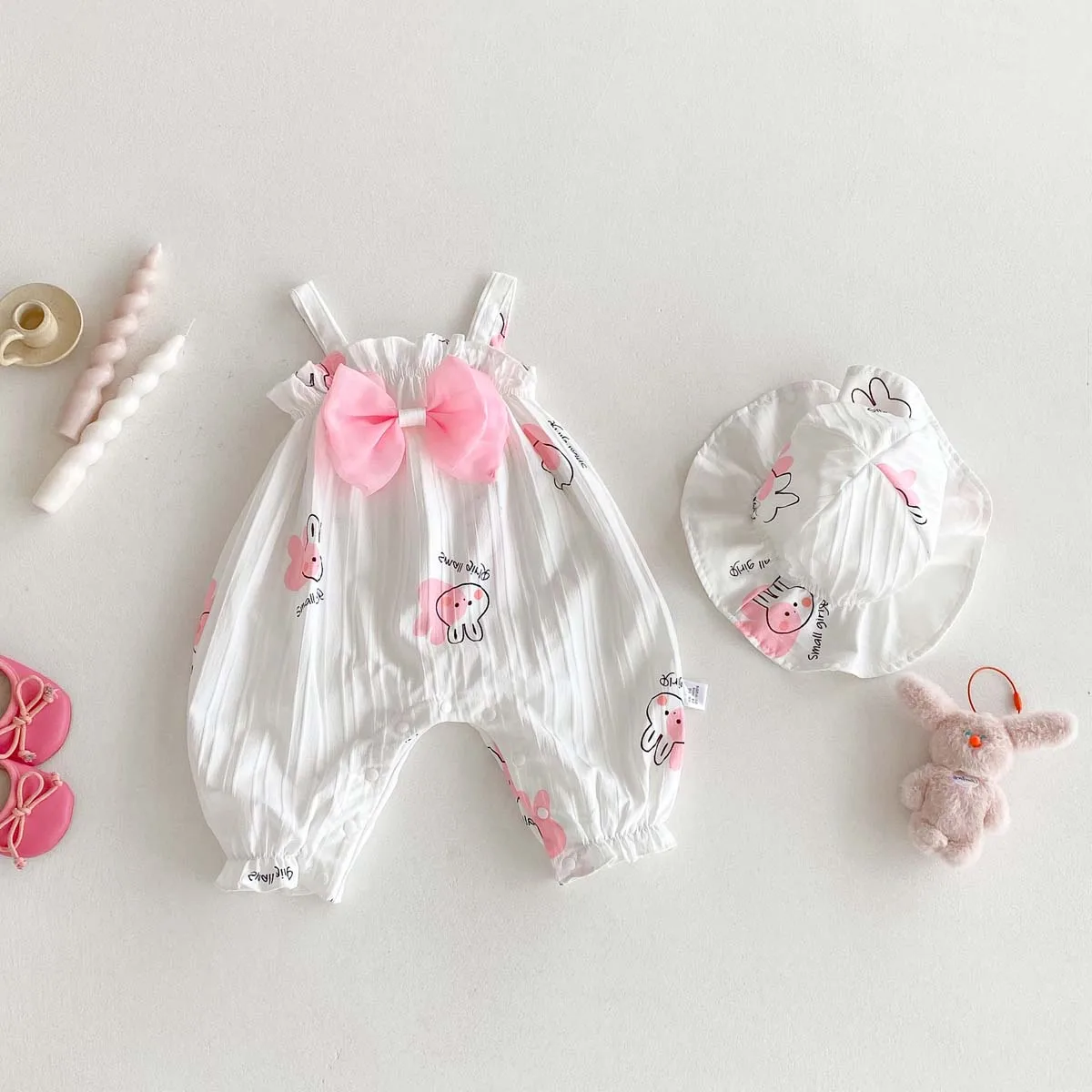 بذلة أرنب لطيفة على شكل فيونكة جميلة للفتيات الصغي...