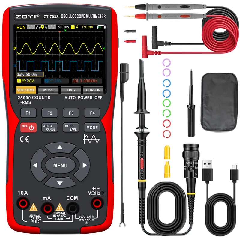 ZOYI ZT-703S 3-in-1 Oscilloscope Multimeter with 3.5 Inch IPS