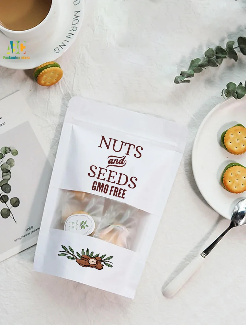 Custom Resealable Ziplock Food Pouches with Clear Window – Stand-Up Doypack Bags for Sn... - SKU RFP16383 - UGI Packaging