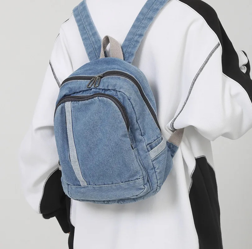 Denim Women Backpack Casual Travel Bagpack Backbag College Student