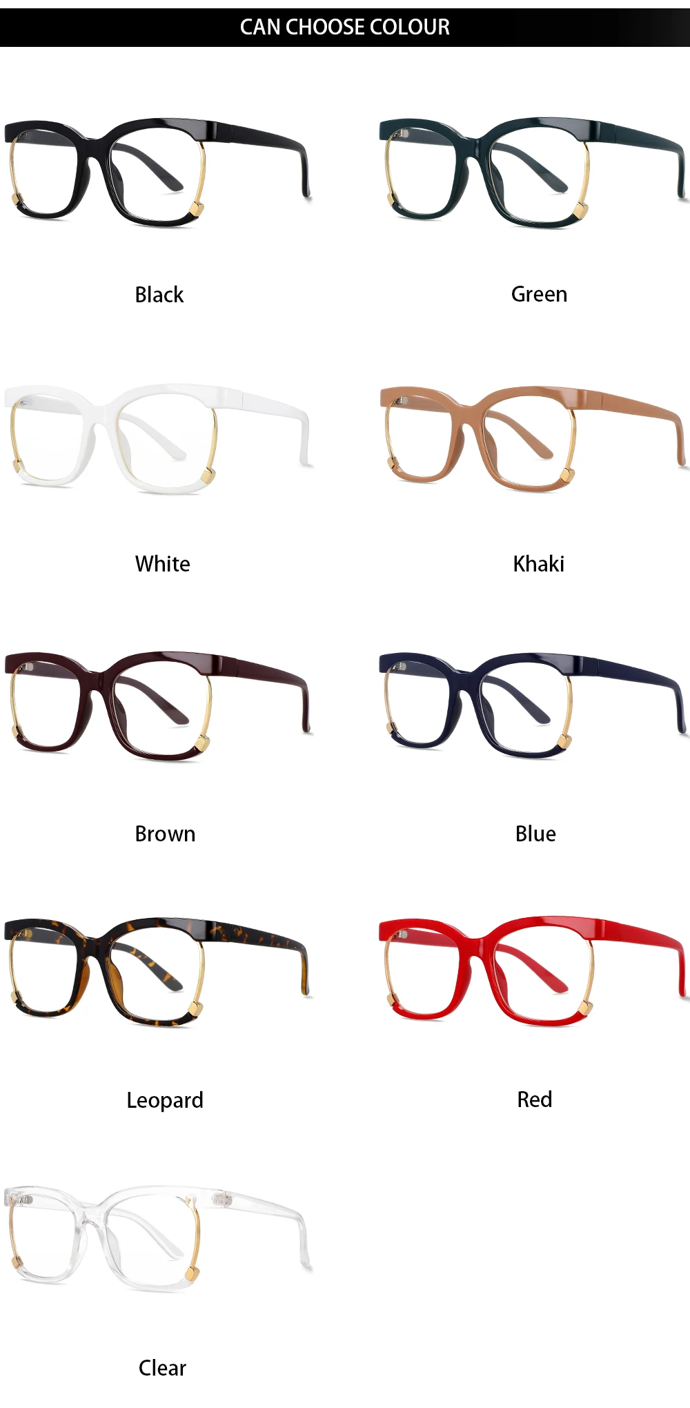 56536 Mode Frauen Marke Gläser Augenschutz Gläser Rahmen Quadrat Anti Blaues Licht Retro Transparent Mode Brillen – Detail 8