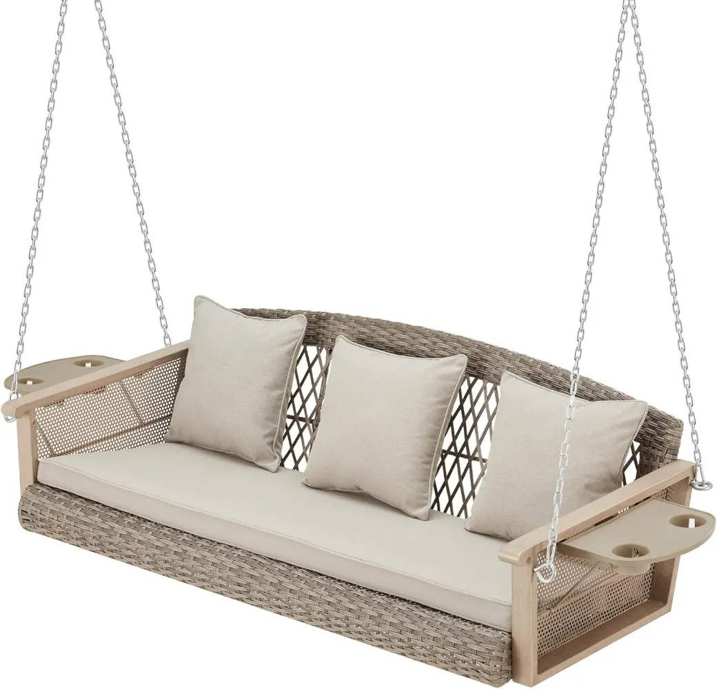 3-Person Wicker Porch Swing 1