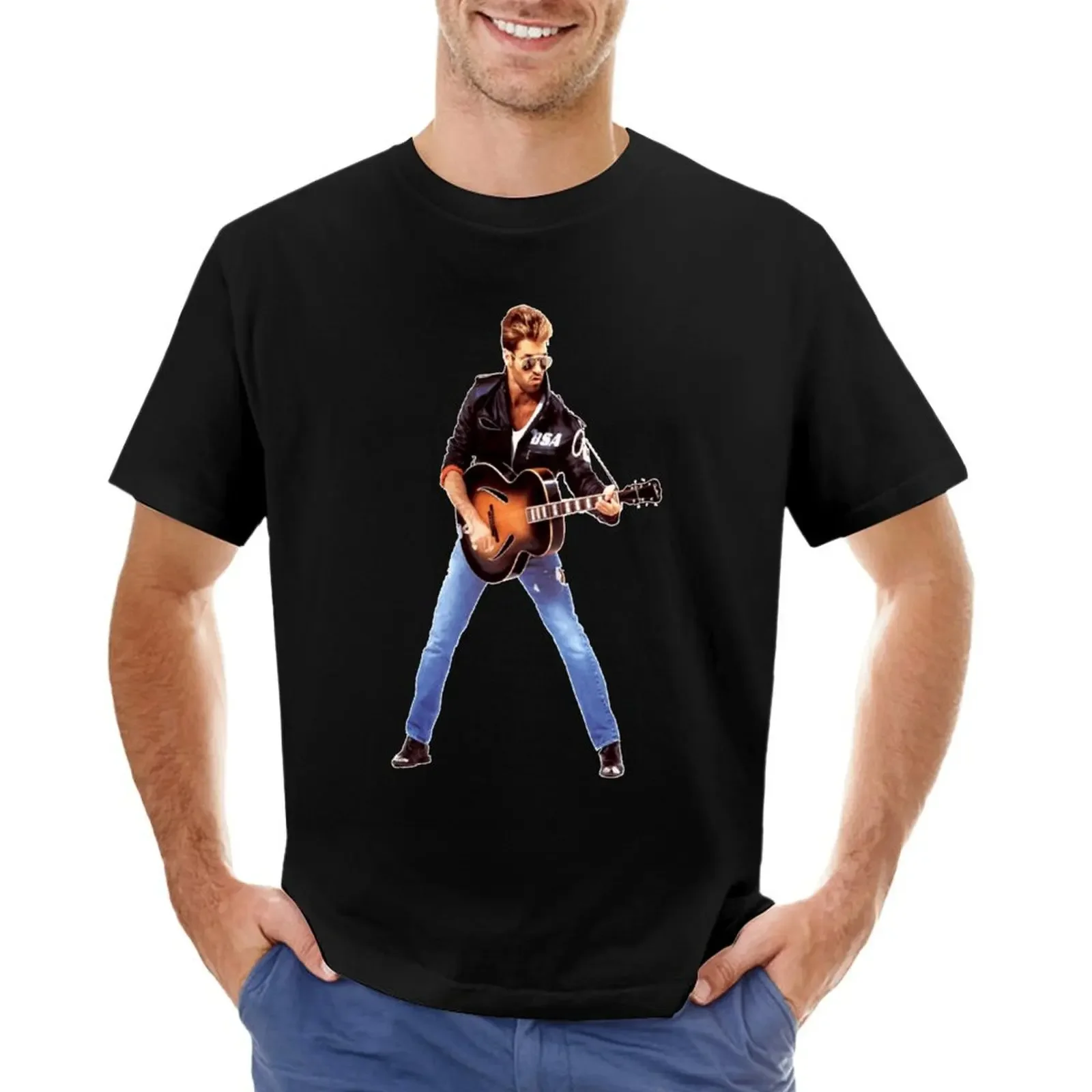 George Faith - Wham T-Shirt Ideale Abbigliamento Vintage Camicetta Estate Top Vestiti Estetici Maglietta Da Uomo