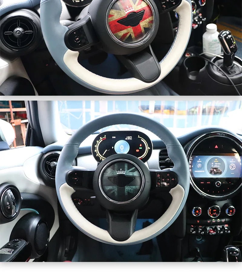 Кожаная наклейка на руль автомобиля для Mini Cooper J01 J05 U25 F66 R50 ...